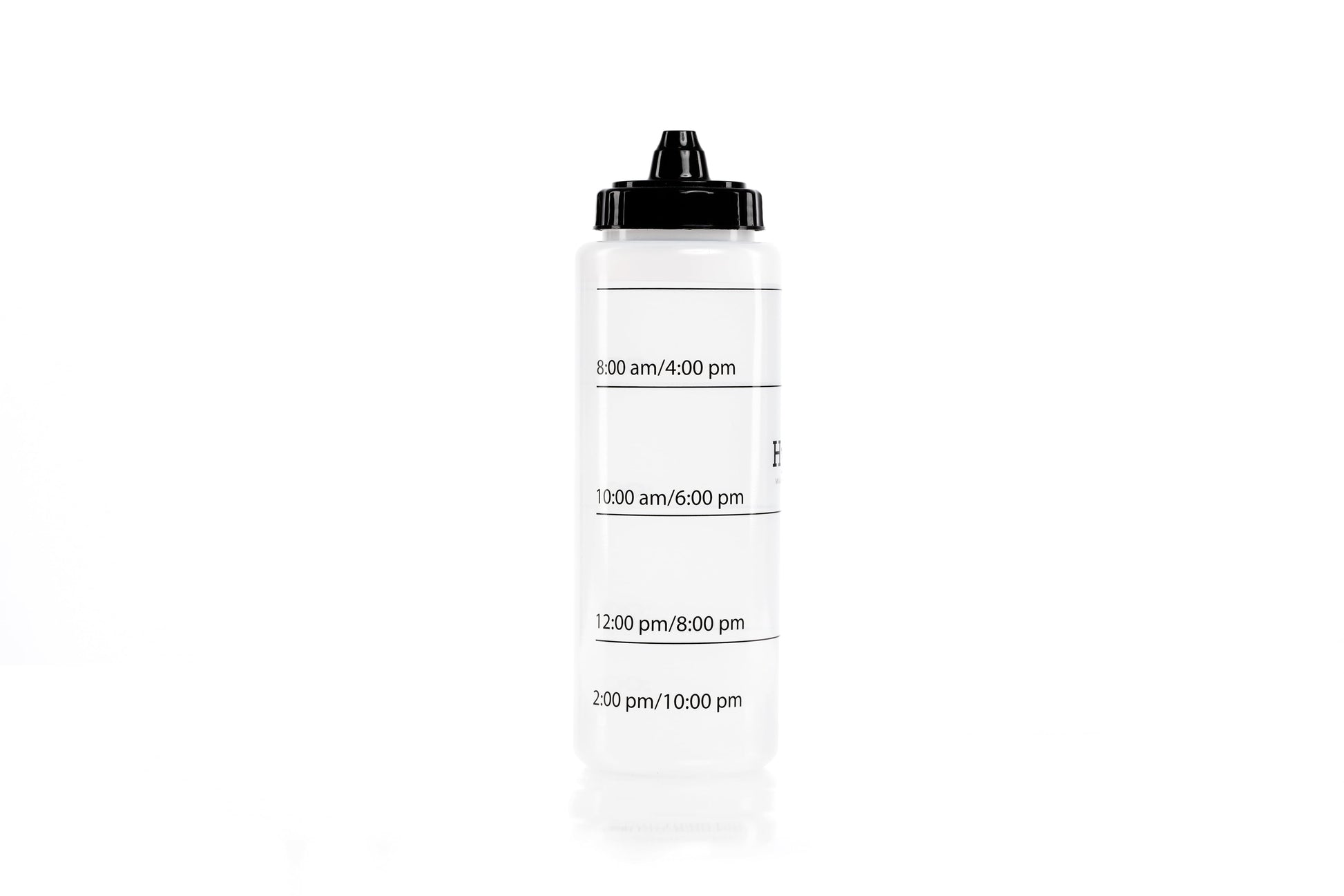 Squeeze Water Bottle  Time Marked 32Oz Clear Sports Bottle